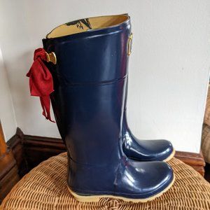 Trendy Fashion Rain Boots Wellies with ribbon